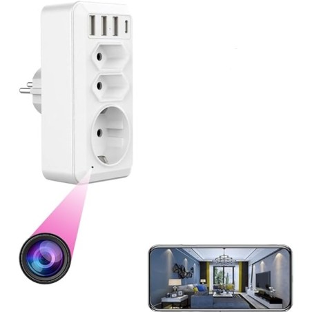 Stopcontact Full HD Wifi camera bewegingsdetectie